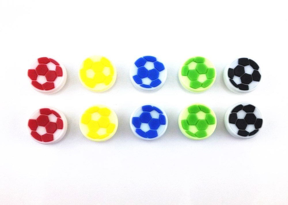 yueton 5 Pairs Replacement Football Style White Analog Controller Joystick Thumb Stick Grip Cap Cover for Sony PlayStation 4 Controller