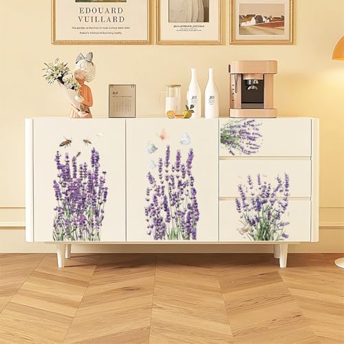 Calcomanías de lavanda para decorar la nevera y renovar puertas de madera 2