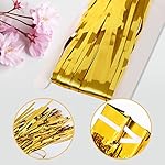 10 Pack Gold Backdrop Curtain 3.2ft x 8.2ft Metallic Tinsel Foil Fringe Curtains Photo Booth Background for Birthday Party Decoration Baby Shower Engagement Wedding Christmas Decoration (Gold) - Image 4