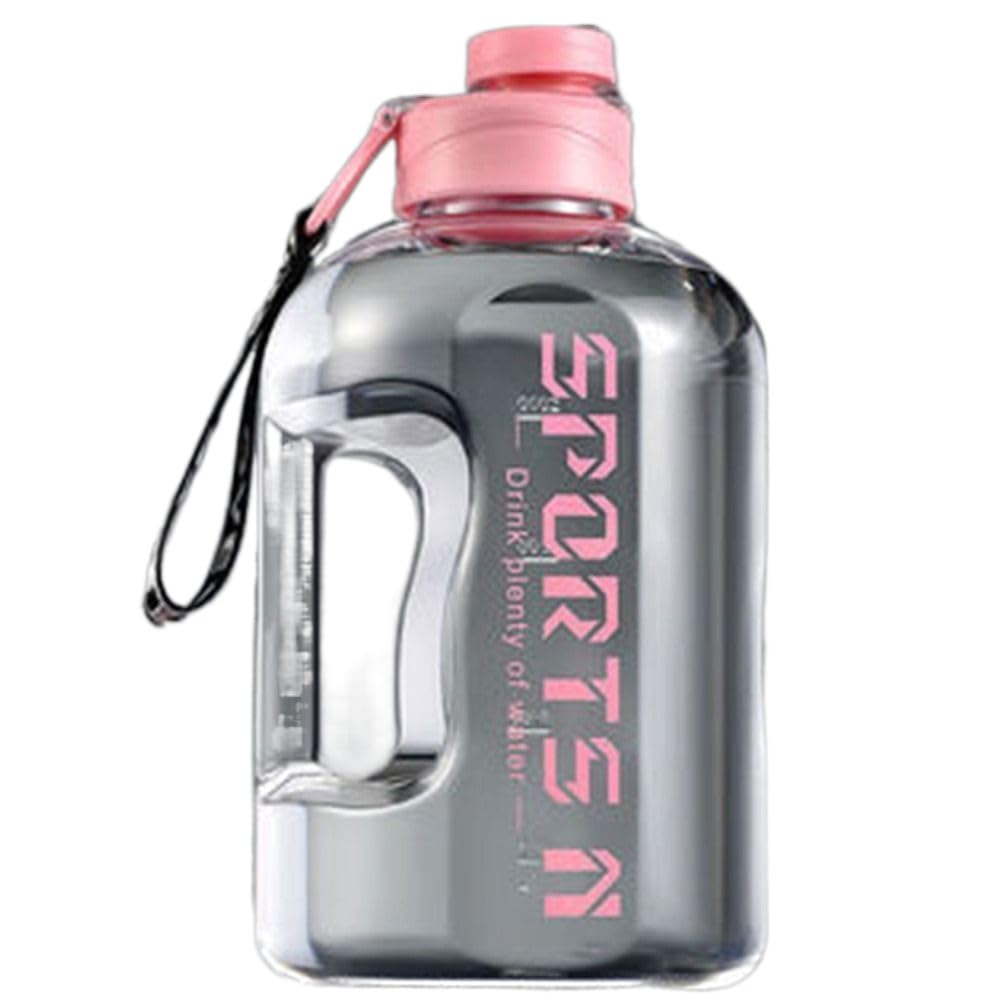 Portable Large Capacity Water Cup Gym Fitness Water Bottle, 1700ml/2700ml Sports Plastic Kettle with Handle(PINK-2.7L)
