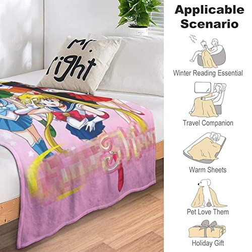 Ludvik Anime Throw Blanket Cartoon For Sofa All Season Super Cozy Lightweight Flannel Blanket For Kids Adults Gifts 40"X50" #TOP4