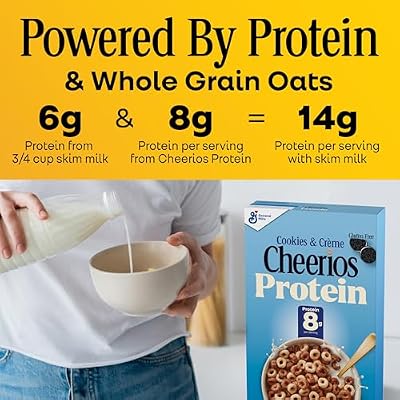 Cheerios Protein Cereal, Cookies and Creme, 8g Protein, Family Size, 15 oz