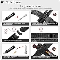 Fullmosa Uhrenarmband 16mm Edelstahl für Traditonale Uhren und Smartwatchs – Ansicht 7