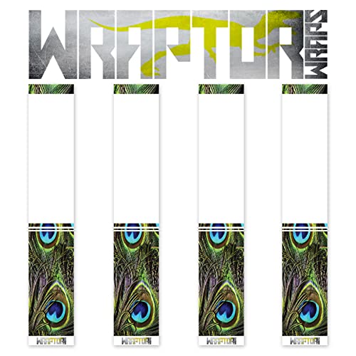 na-1 Wraptor Wraps Archery Arrow Wraps - Peacock HD Arrow Wraps - Half Wrap Design - Pack of 13-150mm Length - Medium Width
