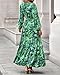 BTFBM Women Boho Maxi Dress Fall Fashion 2025 Floral Long Sleeve V Neck Button Pockets Flowy Vacation Wedding Dresses(Green, Large)