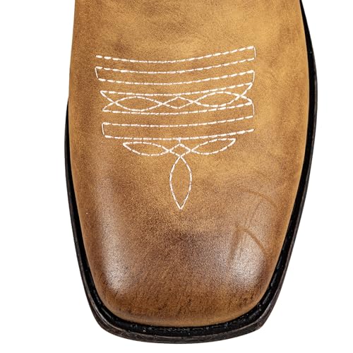 SheSole Women's Extra Wide Calf Cowboy Boots – Square Toe with Hidden Stretch Panel, Cushioned Latex Footbed & Comfort for Wider Calves4