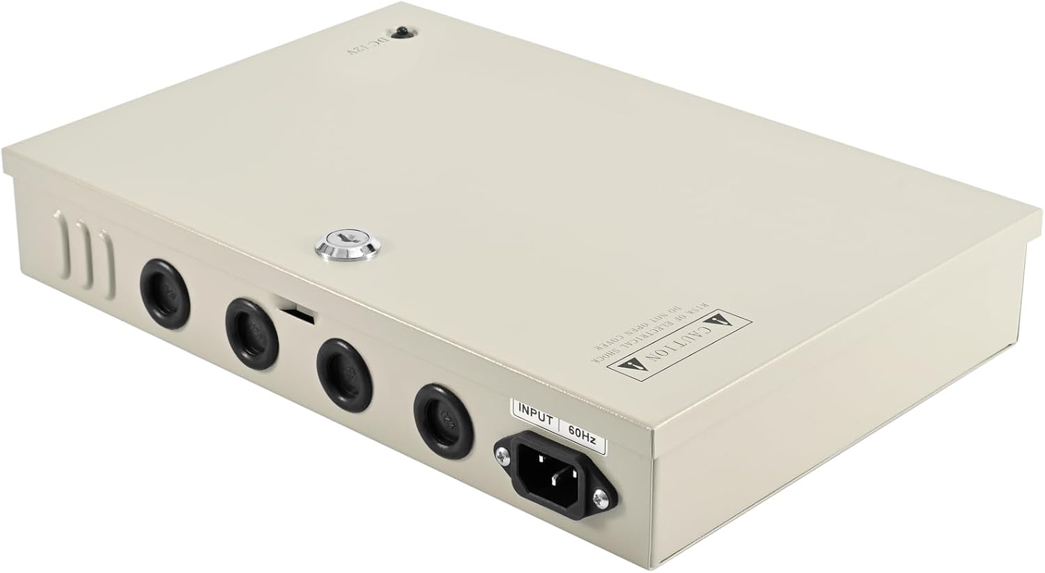 CCTV Power Supply Box 18 Channel 12V 10A, Lockable Metal Power Distribution with Resettable Fuse for Security Cameras DVRs