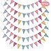 Ulikey 72 Pcs Multicolor Bandera Banderín, Arpillera de Imitación Pancarta Guirnalda Banderas Banderines, Colgando Decoración para Boda Cumpleaños Celebracion (6 Cadenas x 12 Banderas)