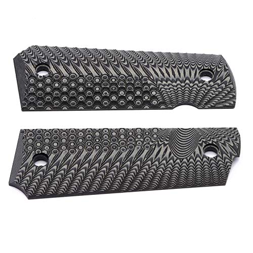Guuun G10 1911 Grips Includes Screw Set, Full Size Commander Custom Grip Ambi Safety Cut Eagle Wing Texture - Gray #TOP3