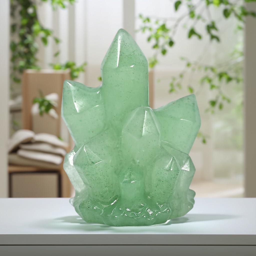 Natural Green Strawberry Quartz Crystal Cluster Sculpture image 4