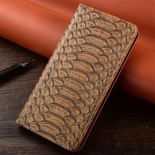 Étui cuir véritable Samsung S24 Ultra marron avec clapet magnétique premium