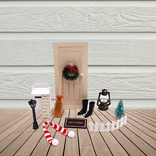 ikasus Miniatur Puppenhaus Wichteltür Set,Weihnachten Wichtel Tür Nissedor mit Zubehör,Möbel Deko Mini Ornament Fairy… – Bild 8