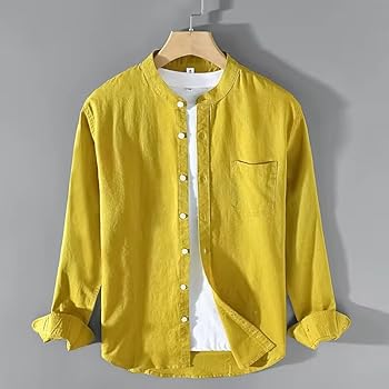 Amazon.com: MQMYJSP Men's Spring Cotton Linen Stand Collar