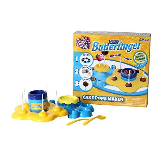 AMAV Toys Cake Pops Butterfinger Maker Toy- DIY Make Your Delicious Butterfinger - Easy to Bake Tasty & Delicious Cake Pops Within 30 Seconds - No Oven Needed - Perfect Birthday Present for Kids Aged