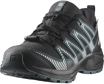 SALOMON Xa Pro V8 Climasalomon Waterproof, Zapatos de trail running Unisex niños, Black Phantom Dark Slate, 34 EU