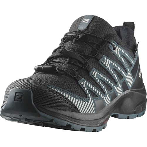 Salomon XA Pro V8 Climasalomon Impermeables Zapatos unisex para niños de senderismo y carrera, Ajuste preciso, Agarre en todo tipo de terrenos, Look deportivo, Black, 34