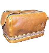 RusticTown Leather Toiletry Bag for Men - Travel Shaving Dopp Kit - Bathroom Shower Toiletries Or...