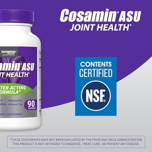 Cosamin Nutramax Laboratories ASU Joint Health Supplement with Glucosamine, Chondroitin & ASU for Adult Men & Women, Joint Supplement, 90 Capsules