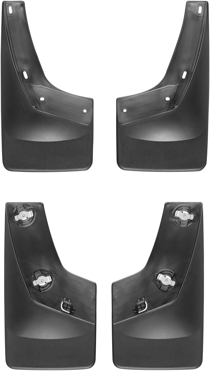 WeatherTech Custom No Drill Splash Guard MudFlaps for GMC Sierra, Sierra 2500HD / 3500HD, Sierra 1500 - Front & Rear Set (110011-120011), Black