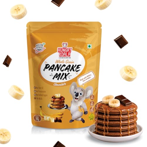 Image of Hungry Koala Chocolate Millet Pancake, No Maida, No Palm Oil, No Refined Sugar, Gluten Free, High Sprouted Protein, Low Carbs, Eggless 200 Gm - Pack of 1| Millet Pancake Mix