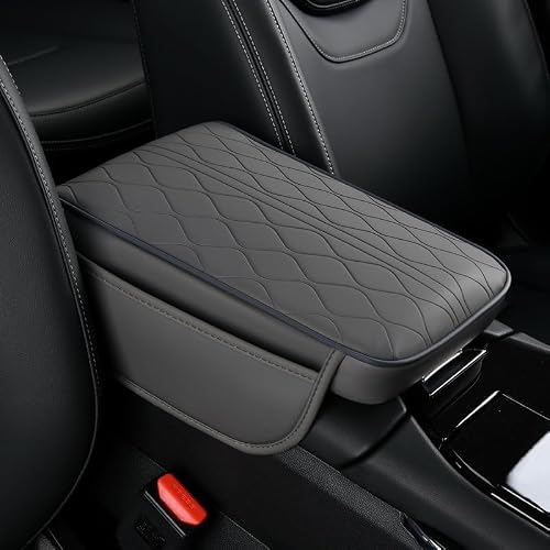 ONEMAJI Car Armrest Cushion for Acura ILX (facelift 2019) 2019-2026, Centre Console Pad Arm Support Mat Rest Cover Storage Pocket Organiser Vehicle Padding,Grey