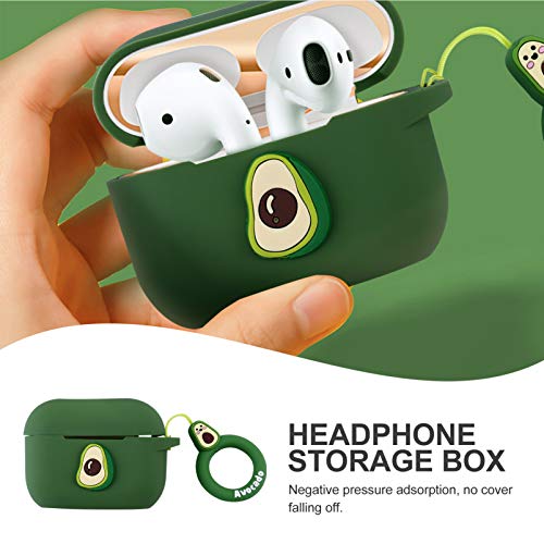 UKCOCO Capa de Fone de Ouvido de Silicone Fruta para Airpods Pro Com Suporte de Fivela 3D Cartoon Ab