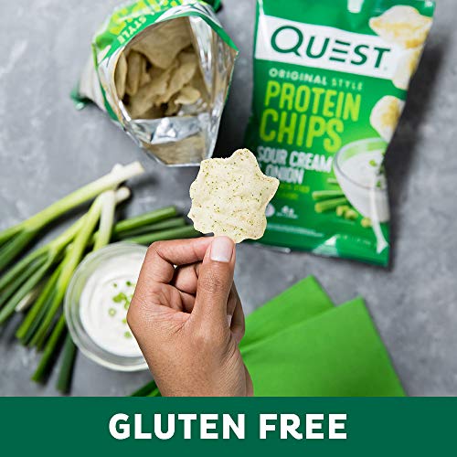 Image of Quest Nutrition Protein Chips, Sour Cream & Onion, 21g Protein, 3g Net Carbs, 130 Cals, 1.1 oz Bag, 1 Count, High Protein, Low Carb, Gluten Free, Soy Free, Potato Free (Pack of 2)