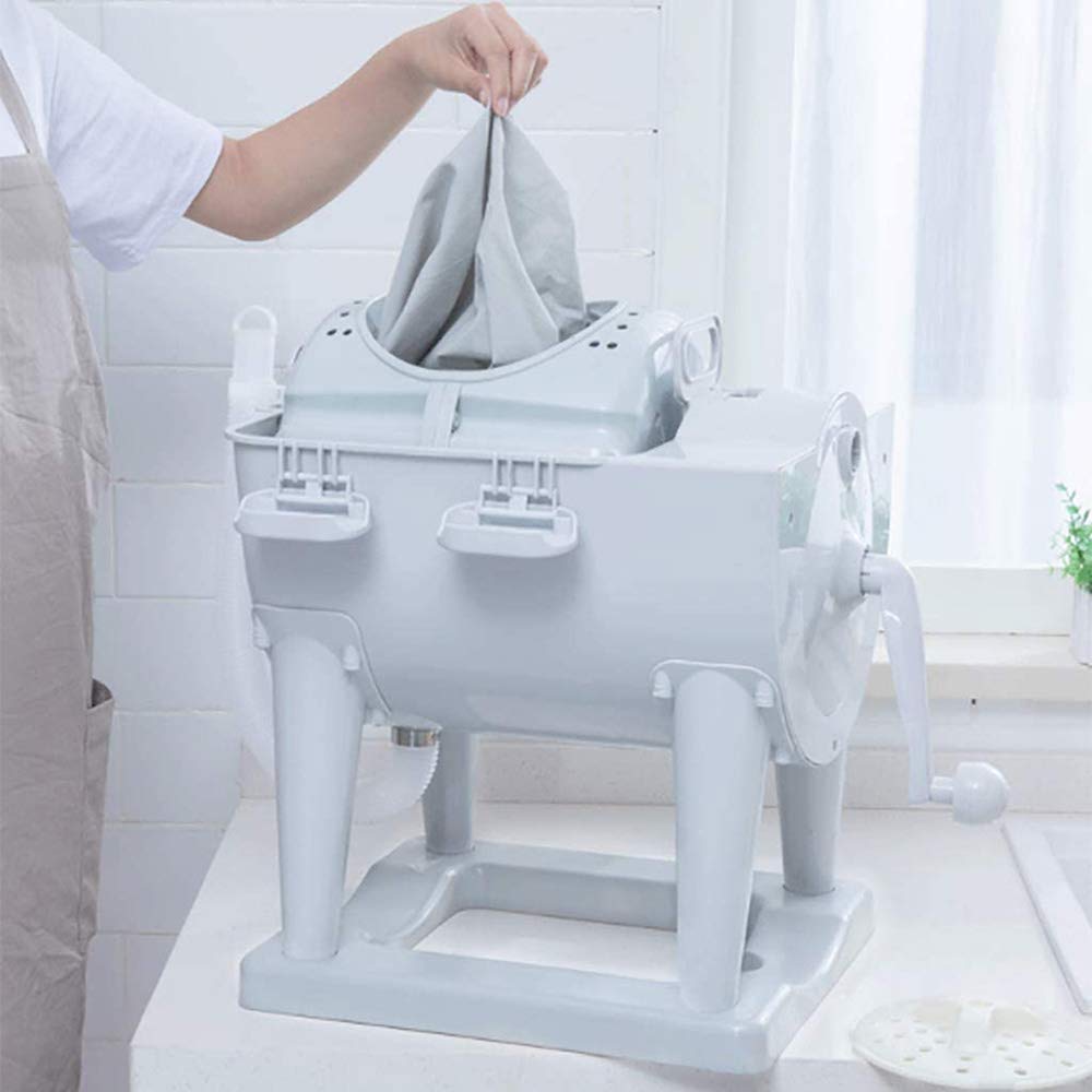 Mini Lavatrice Portatile A Mano,Lavatrice Manuale Non Elettrica con Asciugatrice,Piccola Lavatrice Ecologica,con Scarico Automatico,per Dormitorio/Campeggio