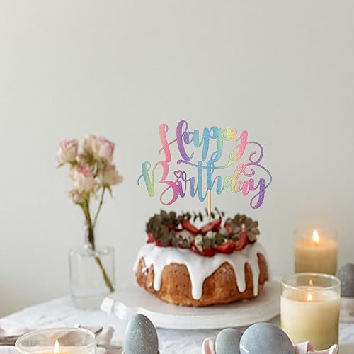 Miniatura 7 de Decoración hecha a mano con purpurina para tarta de cumpleaños, decoración de pastel de fiesta de cumpleaños, suministros de decoración de