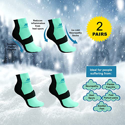 Cold Therapy Neuropathy Ice Socks Includes 4 Gel Packs Cooling Feet Ache Relief Wrap For Swollen Sore Foot Pain Plantar Fasciitis Heel Spurs Gout Chemo 2 Pair #TOP1