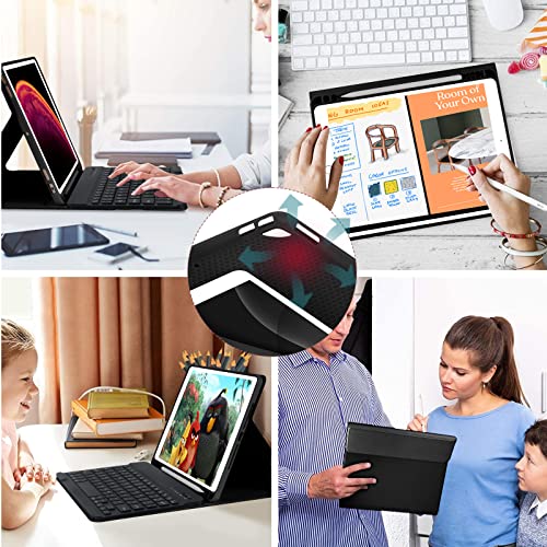 MMK Keyboard Case for iPad 10.2" 9th 8th 7th Generation, with Detachable Bluetooth Keyboard and Pencil Holder, for iPad 10.2 Inch/iPad Air 10.5"(3rd Gen)/iPad Pro 10.5 in, Auto Sleep/Wake Function - Image 8