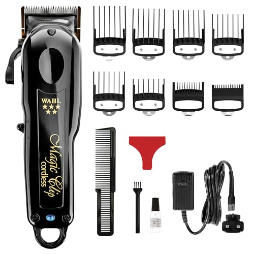 Wahl Cordless Black Magic Clip Professional Barber Clippers, Used for All Hair Types, Bulk Removal, Upgraded Motor, Smooth Cuts, Crunch Blade Technology™