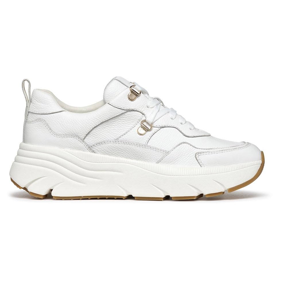 Geox Women's D Diamond Trainers, White, 36.5 EU, White, 3.5 UK