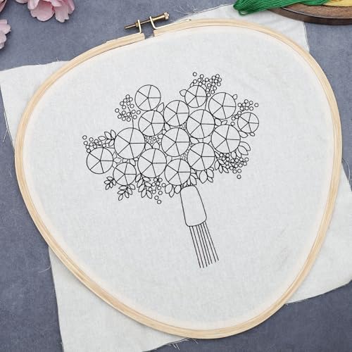 Image of Embroiderymaterial Embroidery Hoop Ring Frame for Cross Stitch Craft Sewing and Embroidery Purpose Triangle Shape(9.87x10 Inch, 1 Pieces)