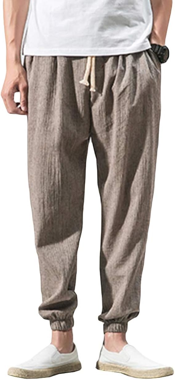 Amazon Yimanie サルエルパンツ メンズ ガウチョパンツ ワイドパンツ 麻 夏用 薄手 サルエル 軽量 カジュアル チノパン 無地 薄手 ゆったり 美脚 春夏 ルームウェア ４色 大きいサイズ ロングパンツ 通販