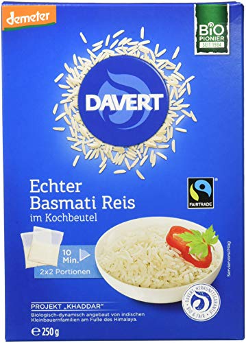 Davert Basmati-Reis im Kochbeutel, 6er Pack (6 x 250 g) - Bio
