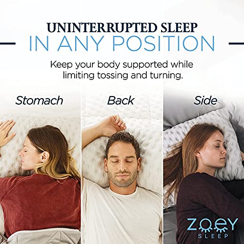 Zoey Sleep Side Sleep Pillow For Neck And Shoulder Pain Relief - Adjustable Memory Foam Bed Pillows For Sleeping - Plush Machine Washable Pillow Cover - Queen Size Bed Pillow 19" X 29" (Queen, Grey) #TOP7