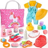 【Sac à Main Licorne et Vêtements de Poupée】 : Le sac à main licorne est fait de matériaux de haute qualité. L'impression est très claire et le motif licorne est réaliste. Les enfants peuvent mettre des jouets dans le sac à main et les sortir pour jouer avec. La matière des vêtements de poupée est très bonne, douce et confortable. Les enfants peuvent également développer de bonnes habitudes vestimentaires et développer leurs propres compétences pratiques en changeant les vêtements de la poupée.