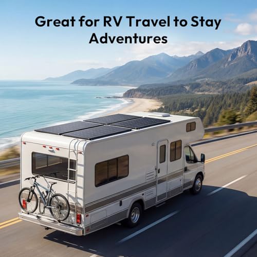 Image of JJN Bifacial 200 Watt Solar Panels 12V 10BB Monocrystalline Solar Panel High Efficiency Solar Module for RV Home Battery Charging Farm Trailer Camper Marine Off Grid System Single Piece