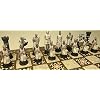 Medieval Times Crusades Warrior Chess Set Blue & White Maltese Cross with 16 1/2 Mosaic Color Board