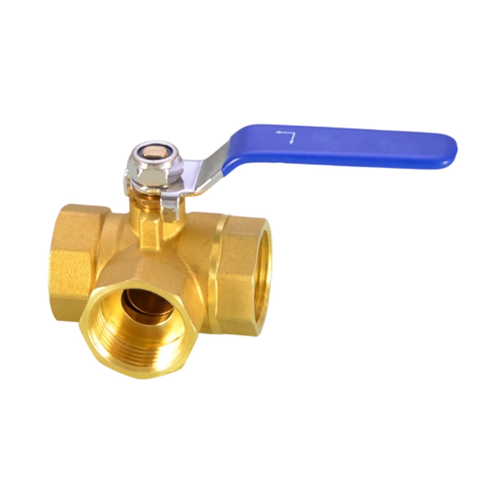 Hdoytxxm 4 Points Dn15 Three Way Ball Valves Brass Construction L Type Configuration For Water Oil And Pipelines Offering Erosion Resistance Commercial Use