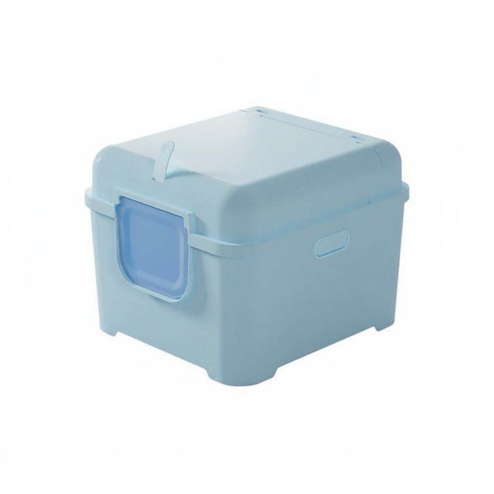 Inodoro para Gatos Recipiente Sanitario Arenero Caja Hermética con Diseño Cerrado Amplia Entrada y Filtro Que Ayuda a Contener Olores Adecuado para el, Azul Cielo