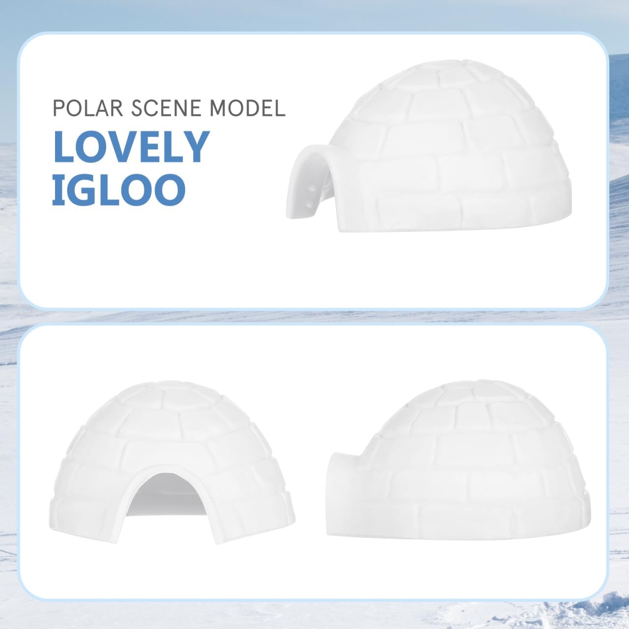Amosfun 6 Pcs Mini Igloo Miniature Ice House Ornament Polar Micro Landscape Cake Toppers Educational Indoor Outdoor Toy 1.57X1.57X0.98In