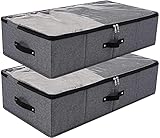 iwill CREATE PRO 2er-Pack, sichtbare, zusammenklappbare Organizer-Ablagefächer, starre Lagerbehälter mit Deckel, 75 * 38 * 18cm, Dunkelgrau