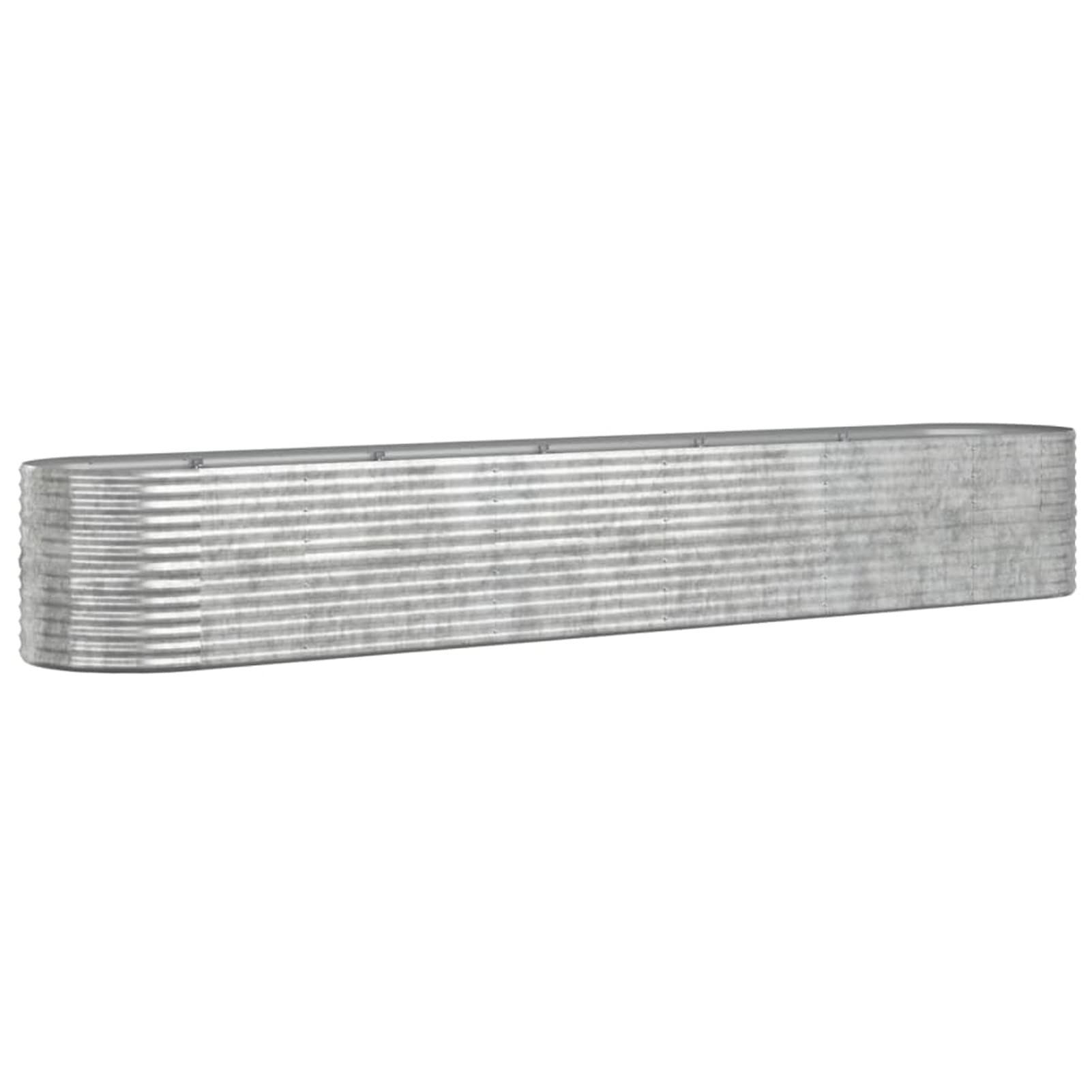 ZEYUAN Jardinera arriate, Macetero Exterior, Macetas para Flores Y Plantas, Jardineria, Huerto Urbano Terraza, Mesa De Cultivo, Huerto En Casa, Acero Recubrimiento Polvo Plata 440x80x68 cm