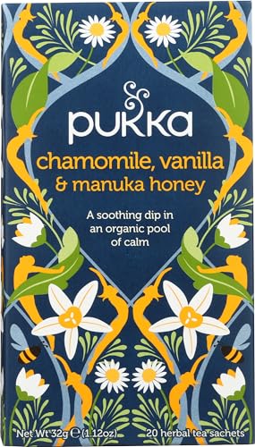 Pukka Calming Chamomile, Vanilla & Manuka Honey Organic Herbal Tea,