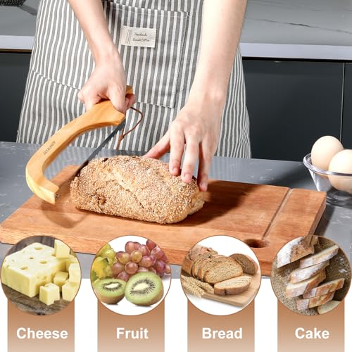 RAPSAKEMOH Sourdough bread knife, Bread slicer for homemade bread,15.7" Serrated, Bow Design, Easy Cutting, Suitable for More Foods — view 6