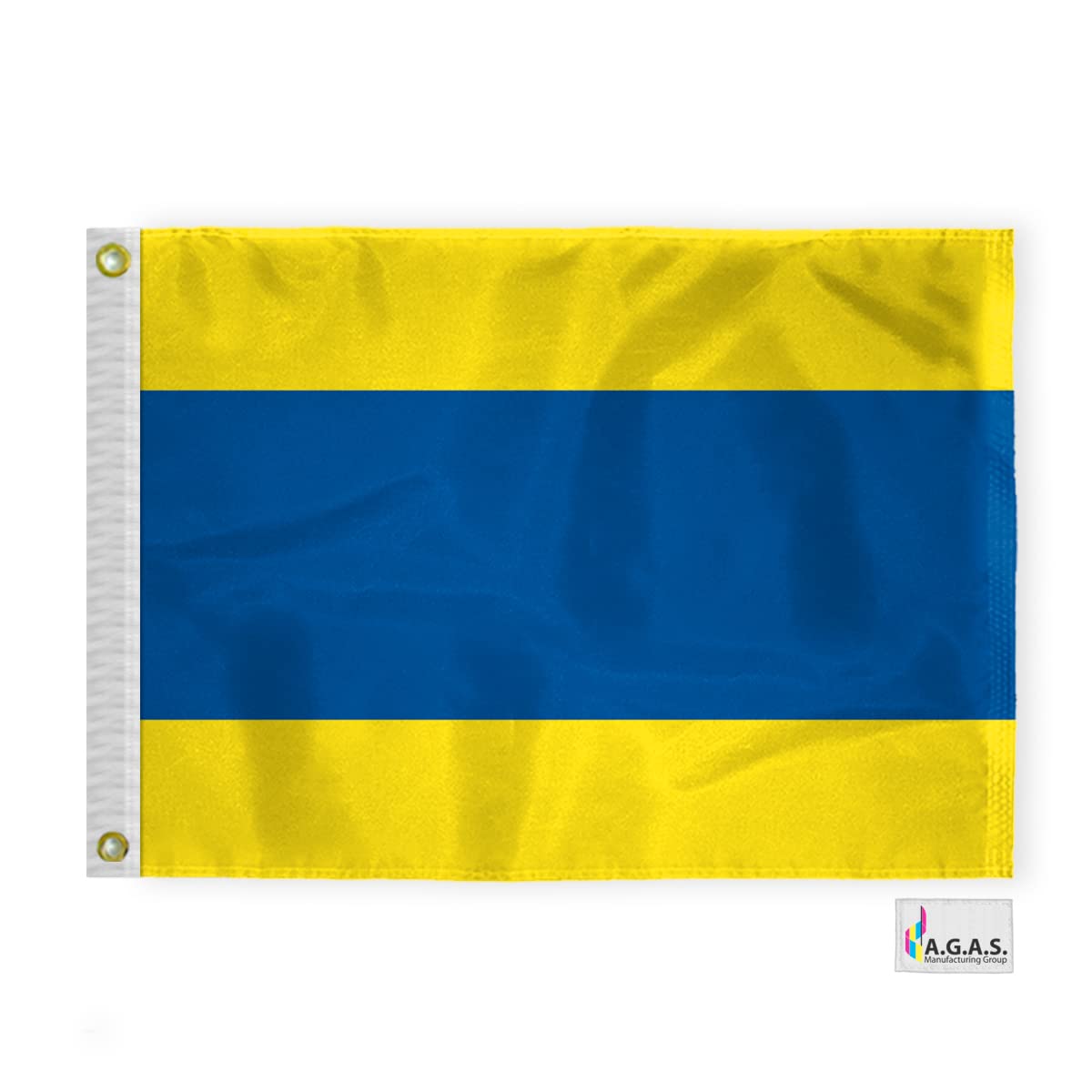 AGAS Delta Code D Marine Signal 1.5x2 Ft Flag - Printed 200D Nylon - Canvas Header - Brass Grommets - Colorfast & Stitched Edges - Nautical Boat Flag - Naval Code Signal Flag.