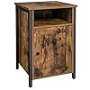 VASAGLE Nachtkastje, bijzettafel met plank, metalen frame, industrieel ontwerp, 40 x 40 x 60 cm, vintage bruin-zwart…