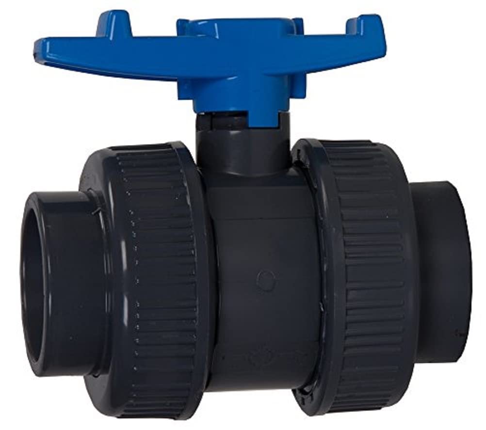 AquaForte Válvula de bola de PVC Aquaforte con unión en ambos lados Econo-Line, conexión adhesiva para tuberías de diámetro 110 mm (diámetro exterior)